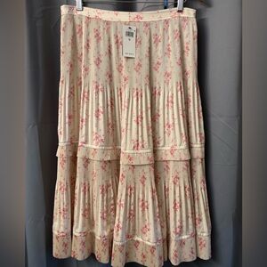 Ralph Lauren Pleated Tiered Floral Skirt NWT
